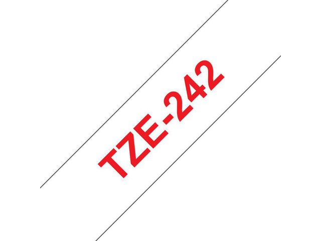 brother® Schriftbandkassette, TZe, laminiert, 18 mm x 8 m, rot auf weiß