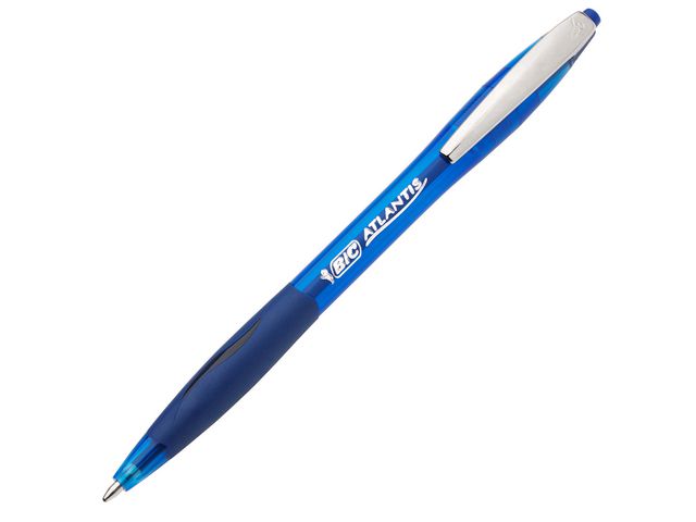 Kugelschreiber ATLANTIS™ Soft, nachfüllbar, Druckmechanik, 0,4 mm, Schreibfarbe: blau
