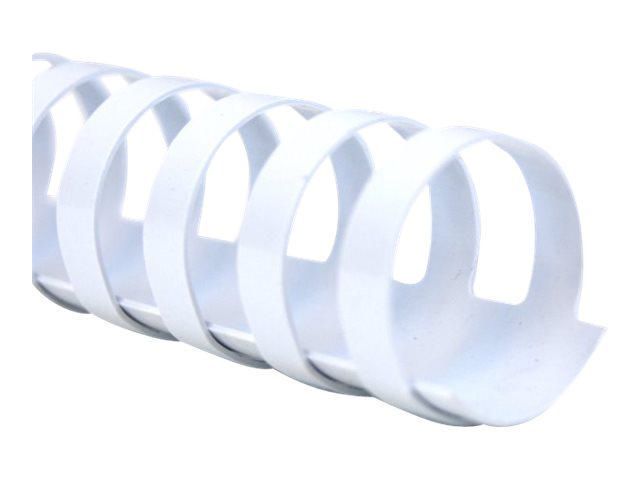 Binderücken CombBind®, Kunststoff, 21 Ringe - US-Teilung, A4, ø: 25 mm, für: 225 Blatt, weiß