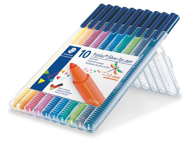 Faserschreiber triplus® color, mit Kappe, 1 mm, Schreibfarbe: 10er sortiert