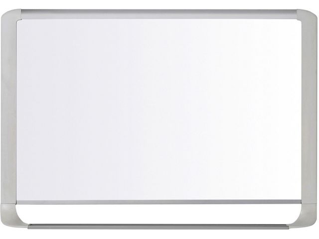 MasterVision magnetisches Whiteboard, lackierter Stahl, glänzende weiße Oberfläche, hellgrauer Rahmen, 600 x 900 mm