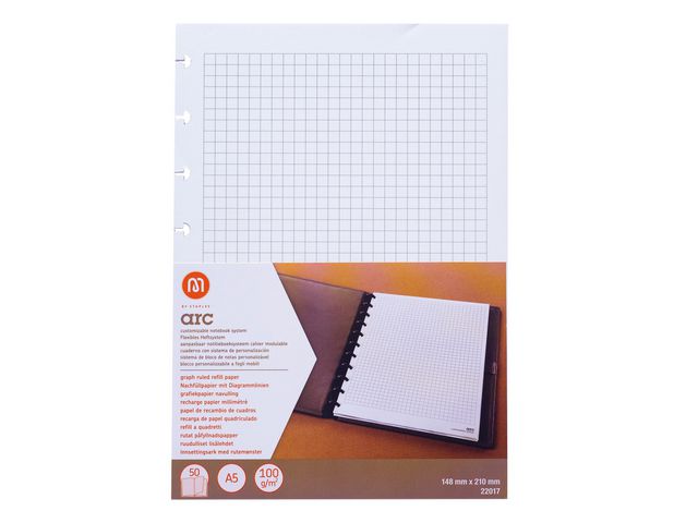 Nachfüllpack ARC-Papier A5, 100 g/m², Kariert, Weiß