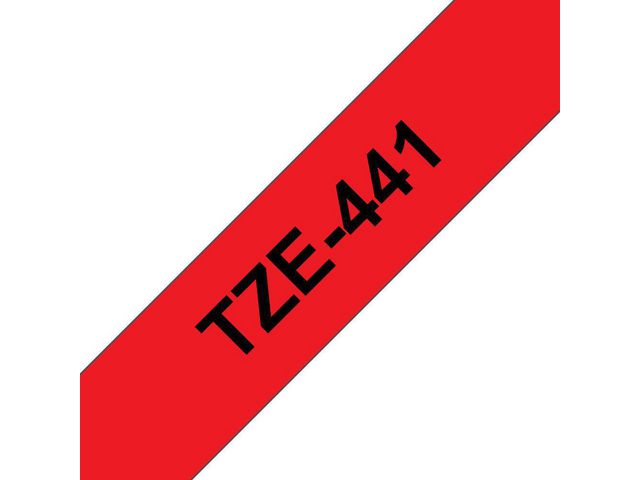 brother® Schriftbandkassette, TZe, laminiert, 18 mm x 8 m, schwarz auf rot