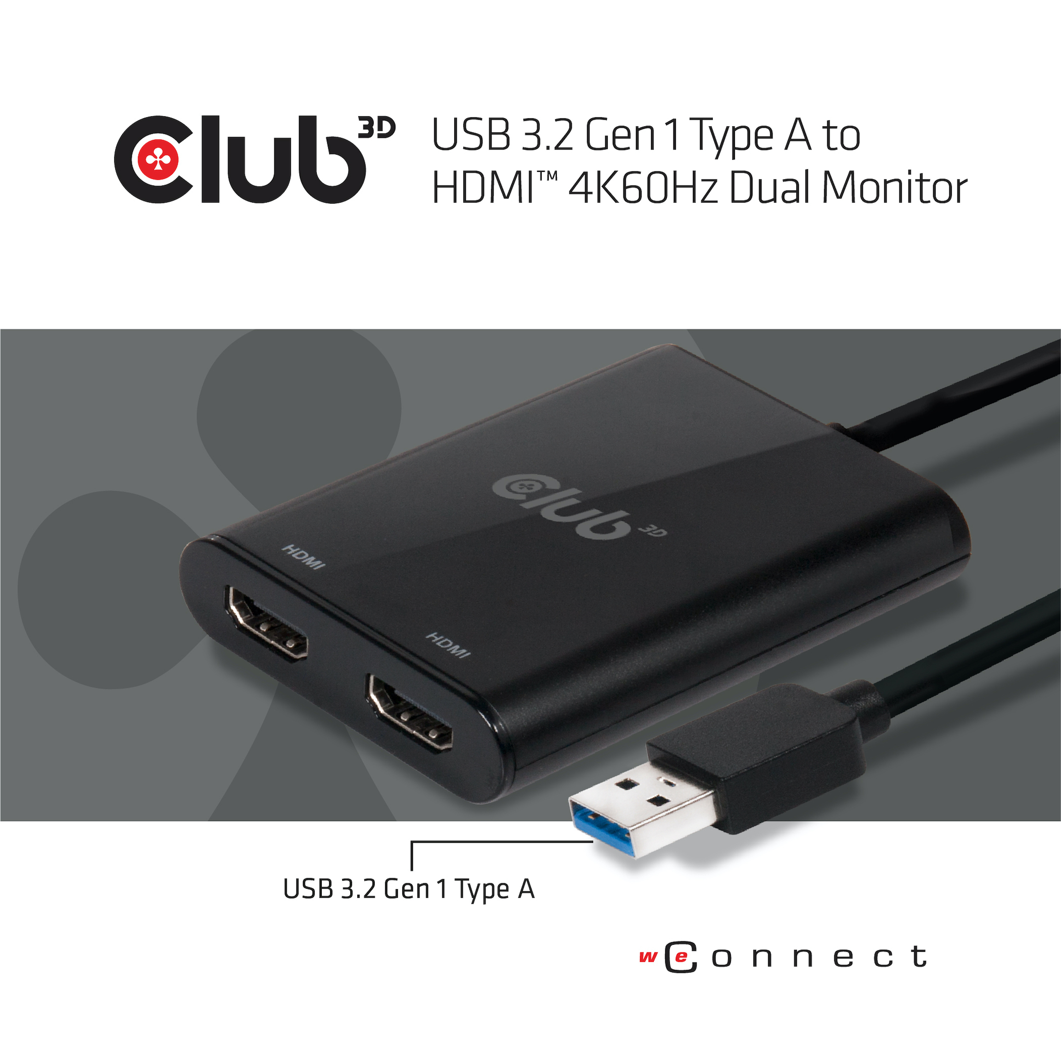 USB-A to HDMI 2.0 Dual Monitor 4K60Hz