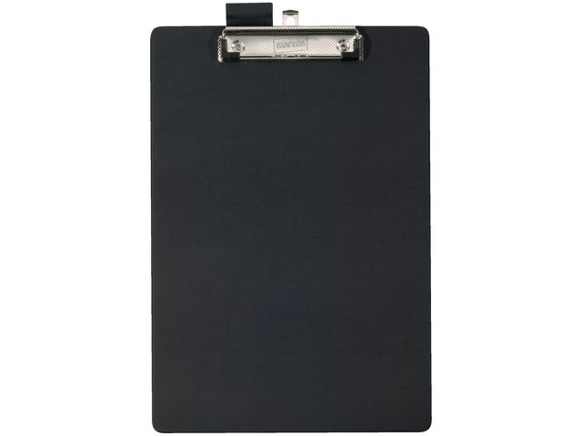 Schreibplatte, folienkaschiert, Klemme kurze Seite, A4, schwarz