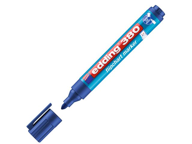Flipchartmarker 380, nachfüllbar, Rundspitze, 1,5 - 3 mm, Schreibfarbe: blau