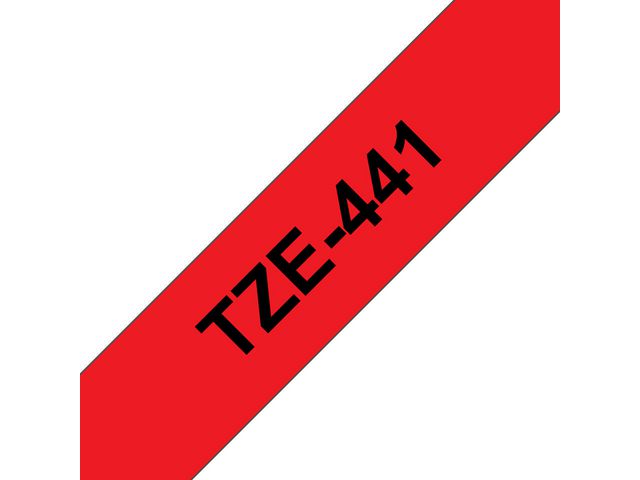 ® Schriftbandkassette, TZe, laminiert, 18 mm x 8 m, schwarz auf rot