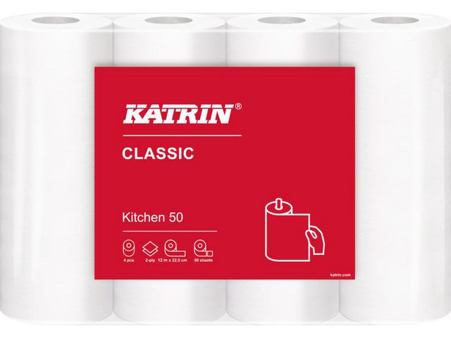 CLASSIC Küchenrolle 2-lagig, 50 Blatt, Weiß