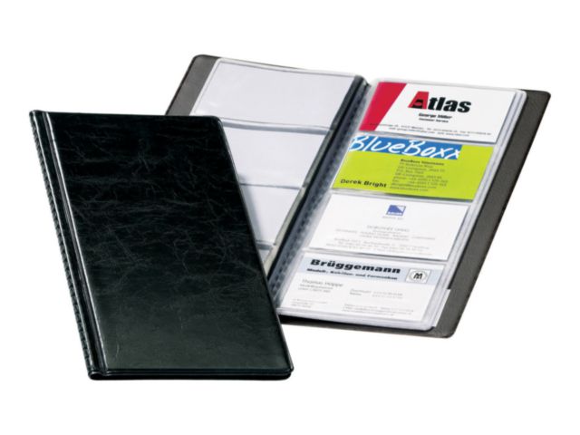 Visitenkartenmappe VISIFIX®, 11,5 x 25,3 cm, für: 96 Karten, Kartengröße: 90 x 57 mm, schwarz