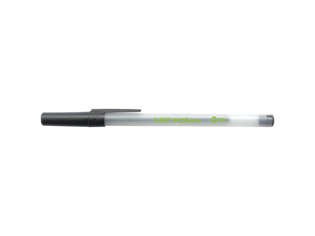 Kugelschreiber ecolutions® round stic™, mit Kappe, 0,4 mm, Schreibfarbe: schwarz