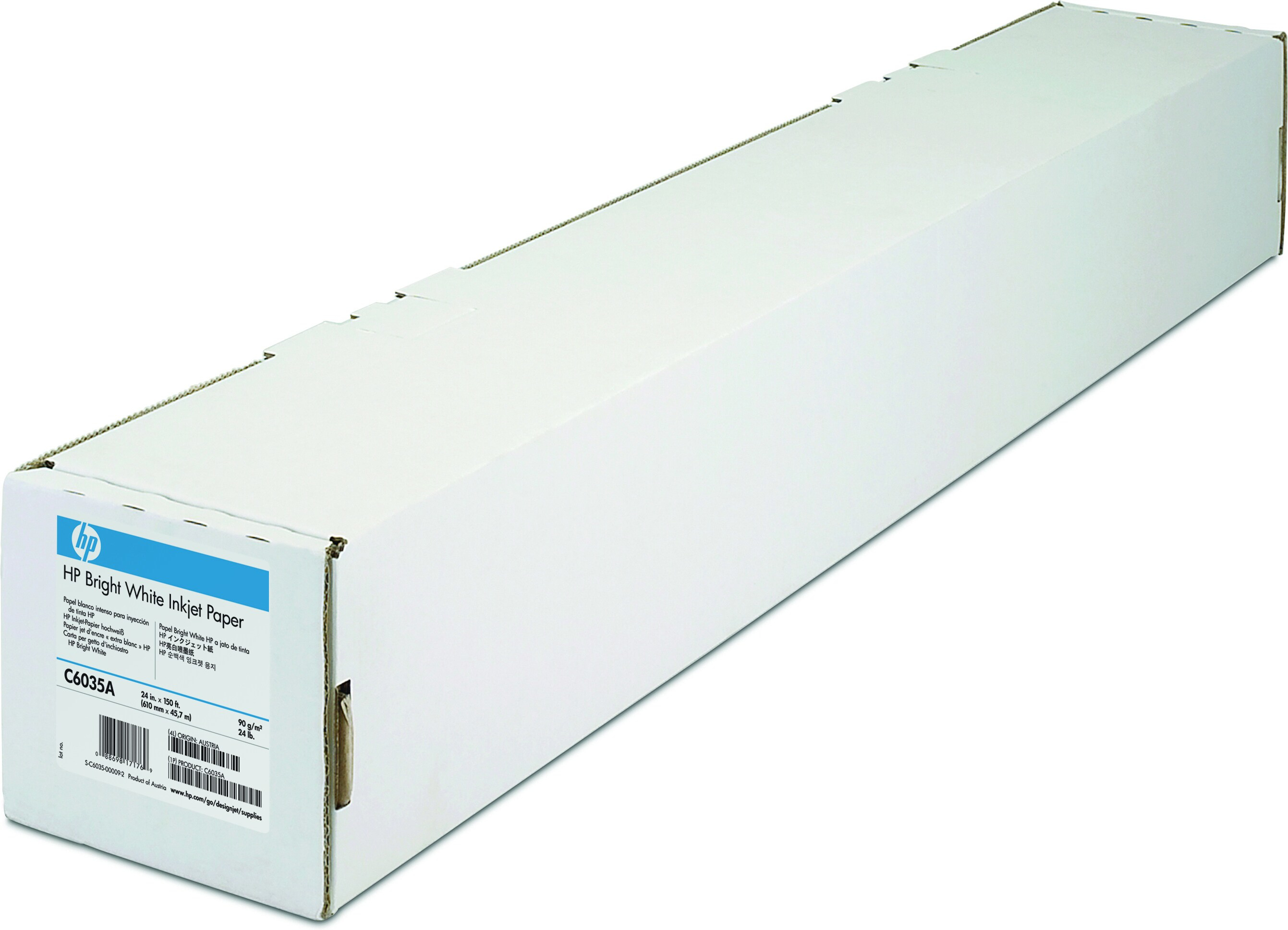  Bright White Papier helder wit inktjet 90g/m2 610mm x 45.7m 1 rol 1-pack