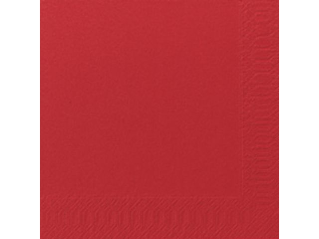 Einwegserviette, 3-lagig, einfarbig, ¼-Falz, 33 cm, Rot