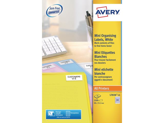 Avery - Etiketten - 2100 Etikett(en) - 46 x 11.1 mm