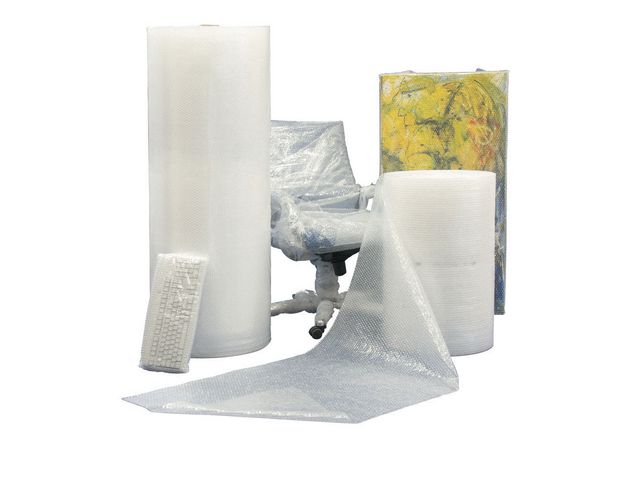 Luftpolsterfolie, Polyethylen, kleinnoppig, 100 cm x 100 m, farblos, transparent