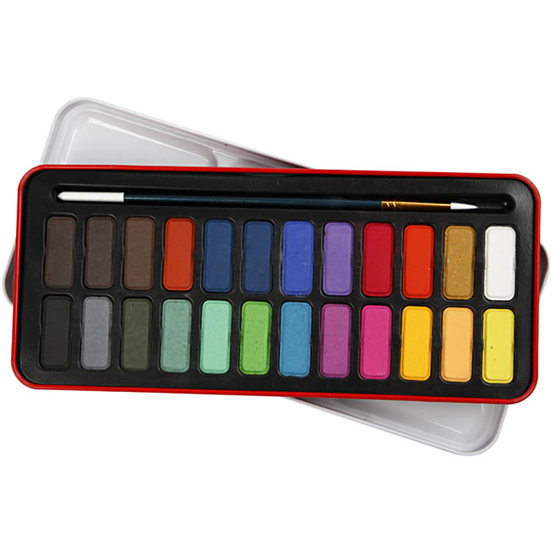 Aquarellfarben Set mit Pinsel 26-teilig mehrfarbig