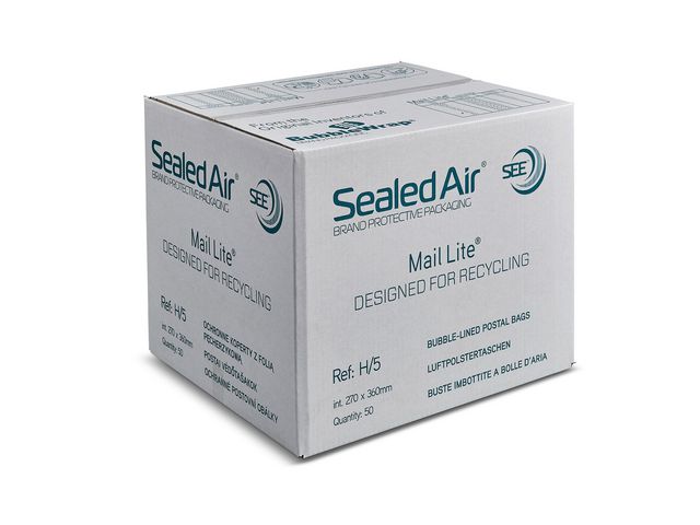 Mail Lite Luftpolsterumschlag, H5, 360 mm x 270 mm, AirCap®, selbstklebend, Kraftpapier, weiß
