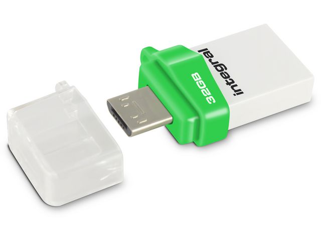 Micro Fusion OTG 32 GB USB 3.0 Flash-Laufwerk mit Schieber, für Android, Weiß/Schwarz