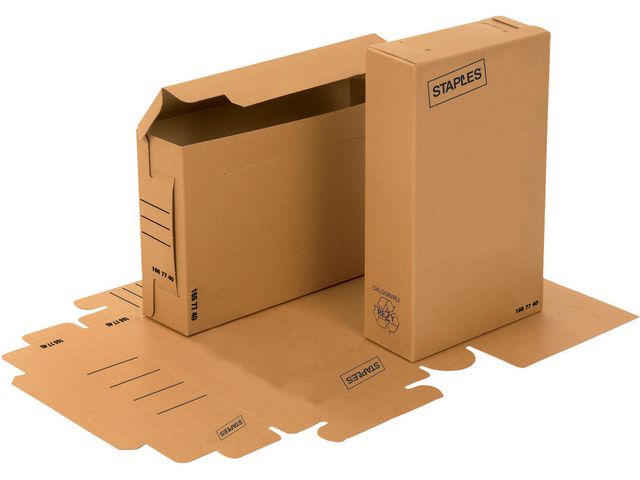 Ordnerbox, Karton, 230 x 80 x 320 mm, Braun