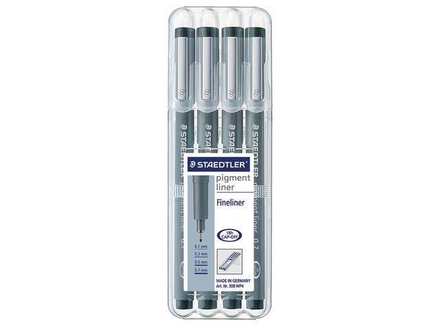 STAEDTLER pigment liner 308 - Fineliner (Packung mit 4)