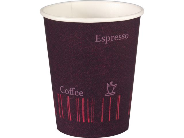 Praktische Einweg-Kaffeebecher aus Pappe für Heißgetränke Polyethylen Braun und Weiß 240 ml 50er-Packung