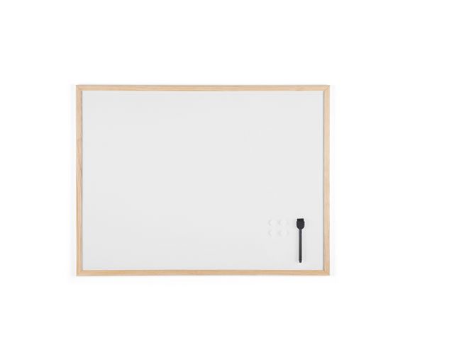 Basic Plus Whiteboard, magnetisch, Holzrahmen, 80 x 60 cm