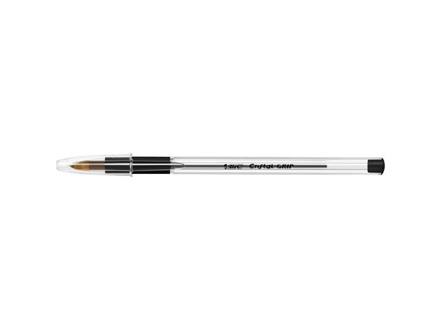 Kugelschreiber Cristal® GRIP, mit Kappe, 0,4 mm, Schreibfarbe: schwarz
