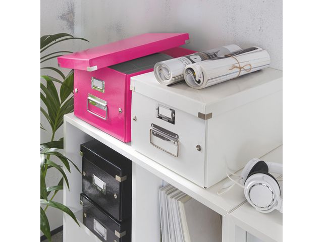 Archivbox Click & Store, mit Deckel, A5, innen: 20 x 25 x 14,8 cm, pink