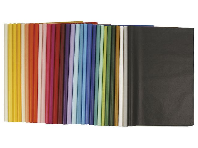 Seidenpapier 50 x 70 cm, 14 gr. verschiedene Farbpalette, Packung 300 Blatt