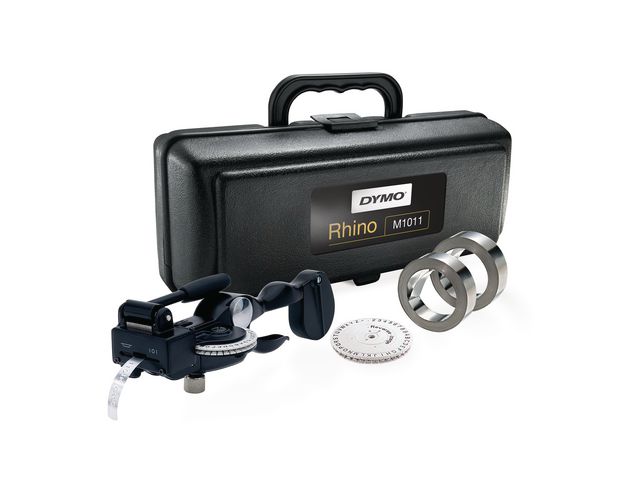 Prägegerät, Set, Rhino™ M1011, Handgerät, für: Rhino™ M1011 Bänder, Bedienung über: Prägerad, schwarz