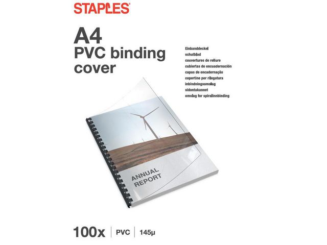 Umschlagmaterial, PVC, 0,145 mm, A4, farblos, glasklar