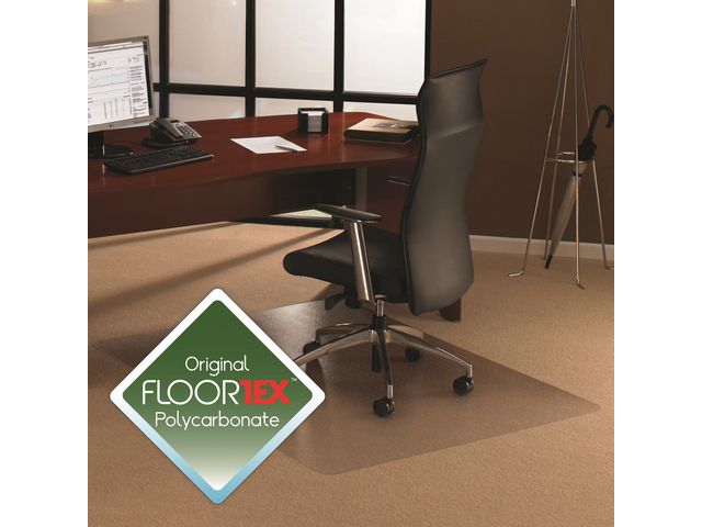 Cleartex Ultimat Polycarbonat-Bodenschutzmatte für mittelflorige Teppiche, Rechteckig, 119 x 89 cm, Durchsichtig