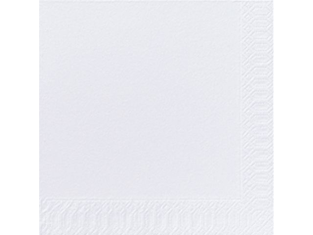 Einwegserviette, 2-lagig, Einfarbig, ¼-Falz, 33 cm, Weiß