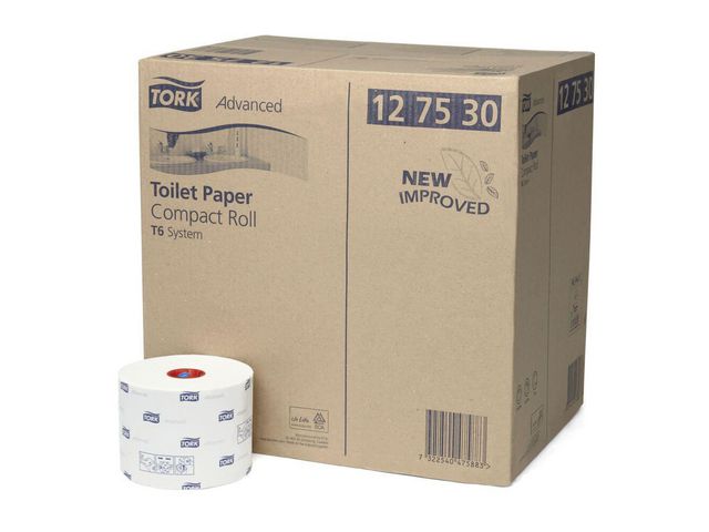 Toilettenpapier Compact, mit Prägung, Tissue, 2lagig, auf Rolle, 10 cm x 100 m, weiß