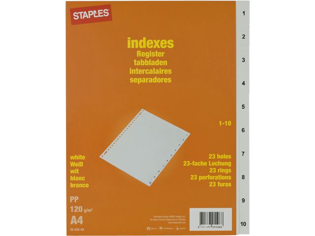 Blanko-Trennblätter aus Karton, 10 Blatt, A4, Weiß