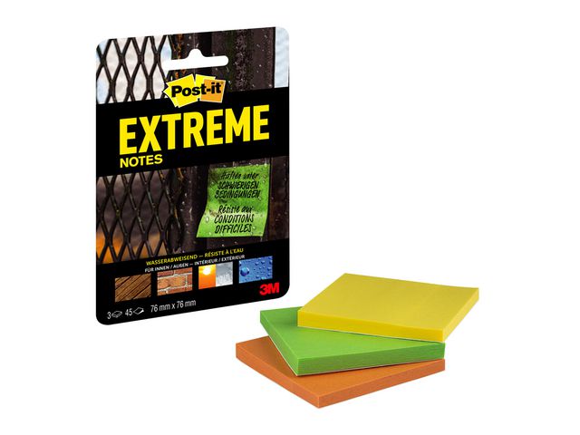 Extreme Notes, 76 x 76 mm, Grün, Gelb und Orange