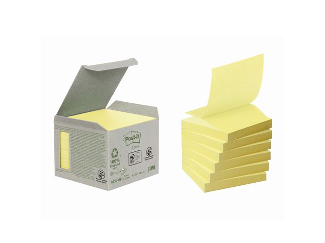 Sticky Z-Notes Mini-Packung aus recyceltem Papier, 76 x 76 mm, Gelb, 100 Blatt