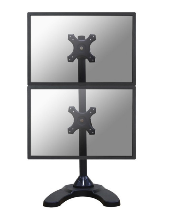 Tischmontageset, 0 bis 700 mm, Zwei Bildschirme, Schwarz