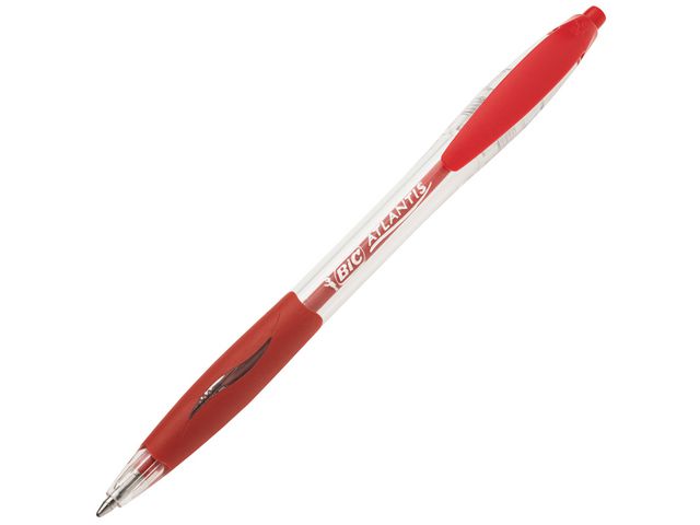 Kugelschreiber Atlantis™ Classic, nachfüllbar, Druckmechanik, 0,4 mm, Schreibfarbe: rot