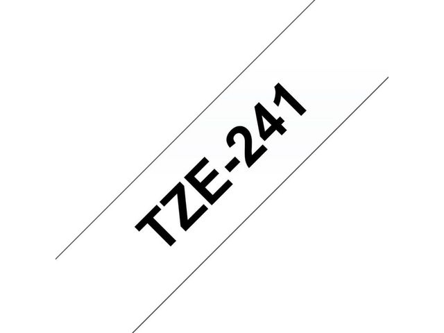 brother® Schriftbandkassette, TZe, laminiert, 18 mm x 8 m, schwarz auf weiß