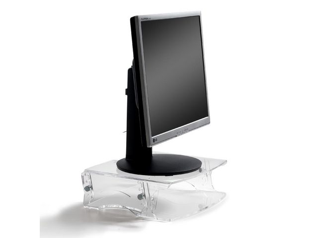 Monitorständer Q-riser 140, Platte: 37 x 30 cm, Tragfähigkeit: 50 kg, farblos, transparent
