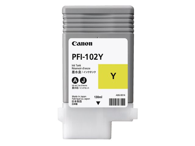 Tintenpatrone, PFI-102Y, 0898B001, original, gelb, 130 ml