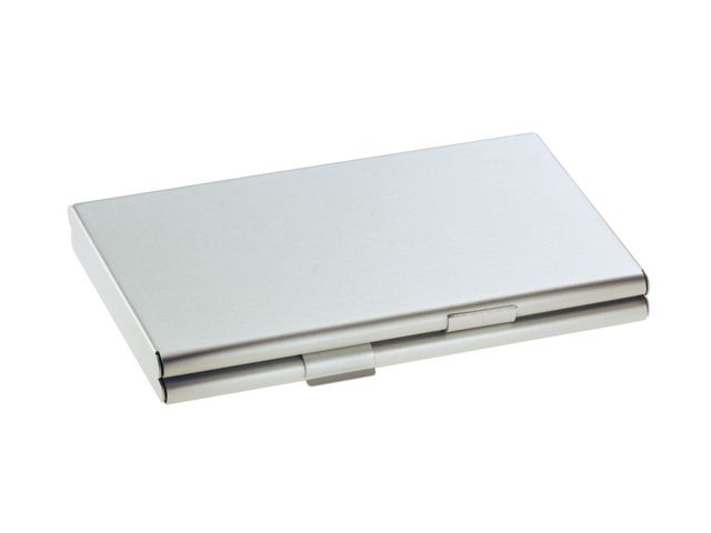 Visitenkartenbox Twin, Aluminium, für: 2 x 15 Karten, Kartengröße: 90 x 58 mm, silber, matt