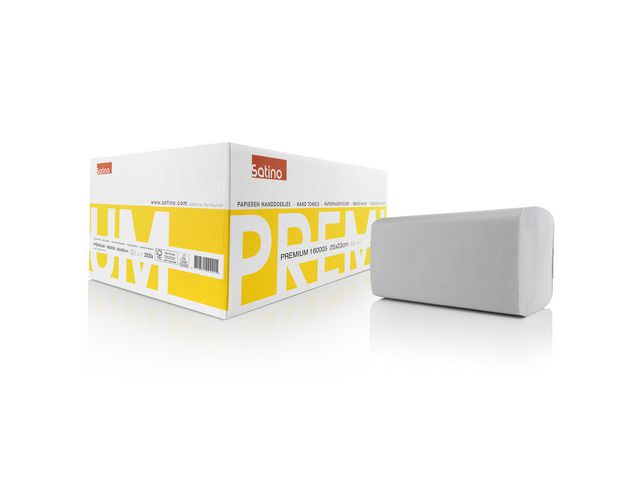 Premium Papierhandtücher, ZZ-Falz, 2-lagig, 25 x 23 cm, Weiß