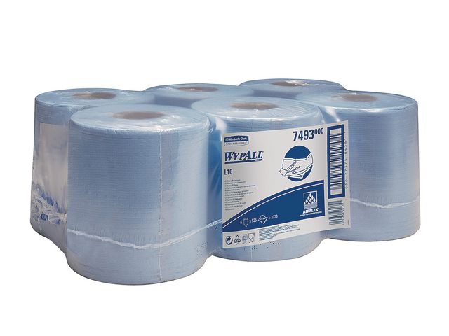 Wischtuch, L10, Airflex®, 1lagig, auf Rolle, 6 x 525 Tücher, 18,5 x 38 cm, blau