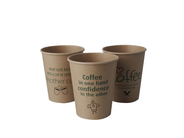 Silly Times Fairtrade Kaffeetasse, Pappe, 180 ml, Braun