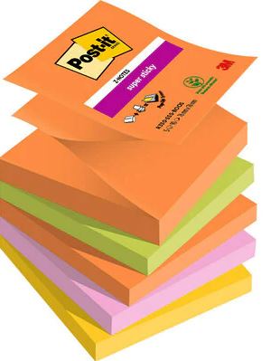 Super Sticky Z-Notes, Boost Color Collection, 76 x 76 mm