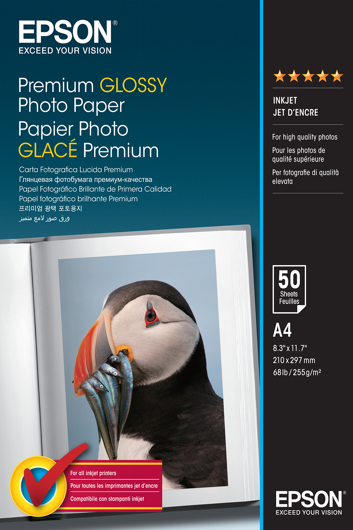 Premium glossy photo paper inktjet 225g/m2 A4 50 sheets 1-pack