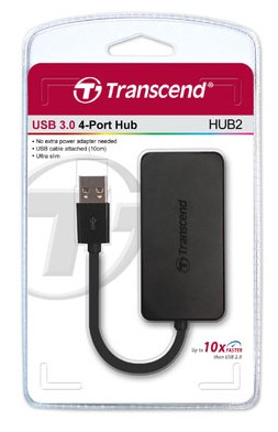 TRANSCEND USB3.0 Hub 4 poorts 73.8mm x 37.2mm x 10.4mm 29gram