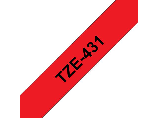 ® Schriftbandkassette TZe, Polyester, laminiert, 12 mm x 8 m, schwarz auf rot