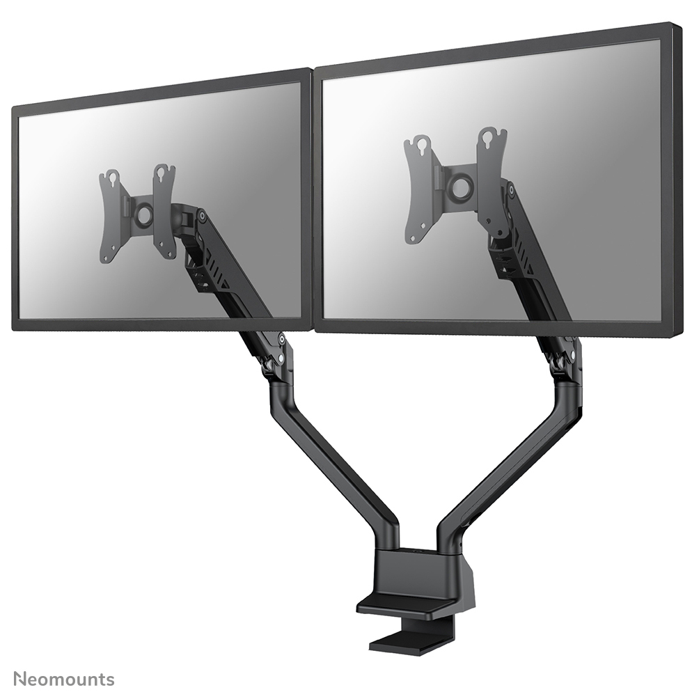  Flat Screen Dual Desk Mount 10-32inch clamp/grommet Black